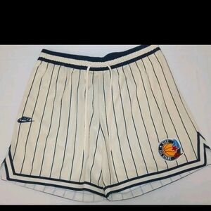 Nike Cream and Navy Blue Striped Shorts